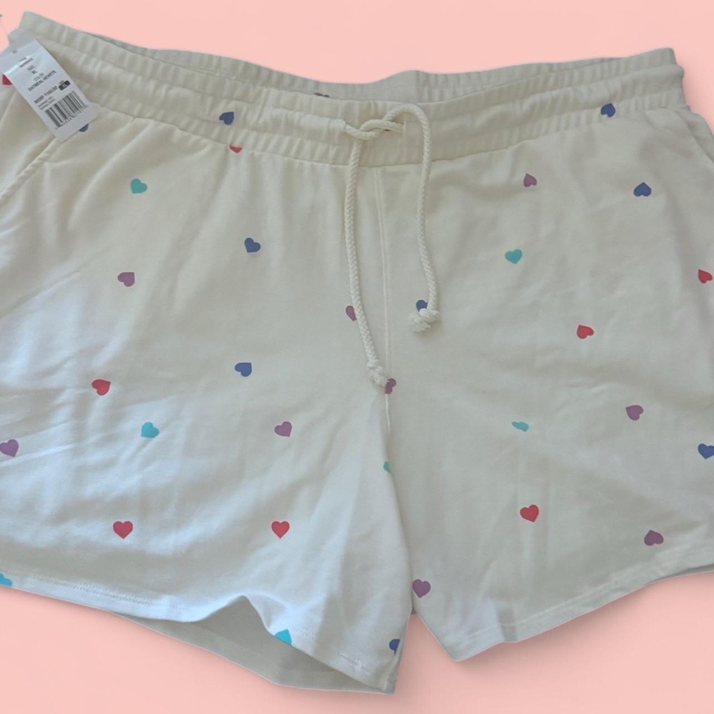 Wildfox Heart Patterned Cream Shorts, Brand New